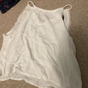 Tiny white cropped tank top